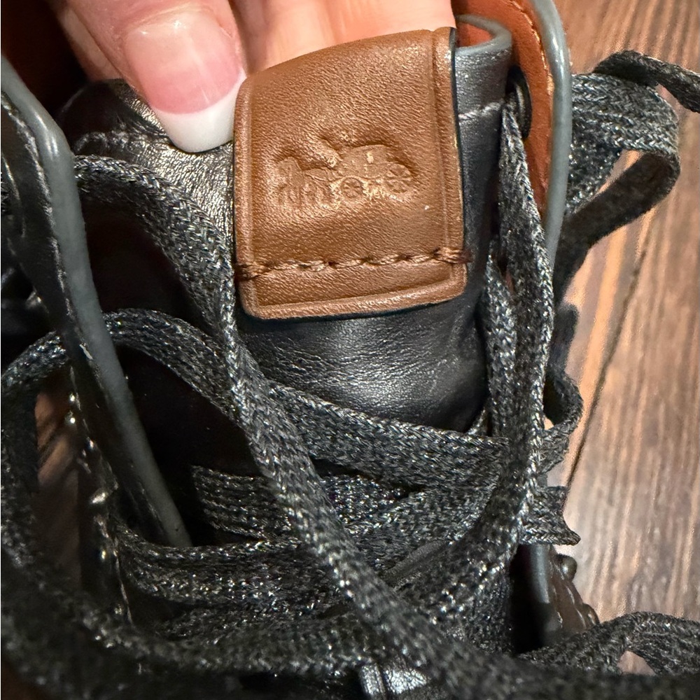 Coach C216 High Top Sneakers W/ Prairie Rivets Gun Metal Silver Sz 6.5 Designer - Picture 4 of 9